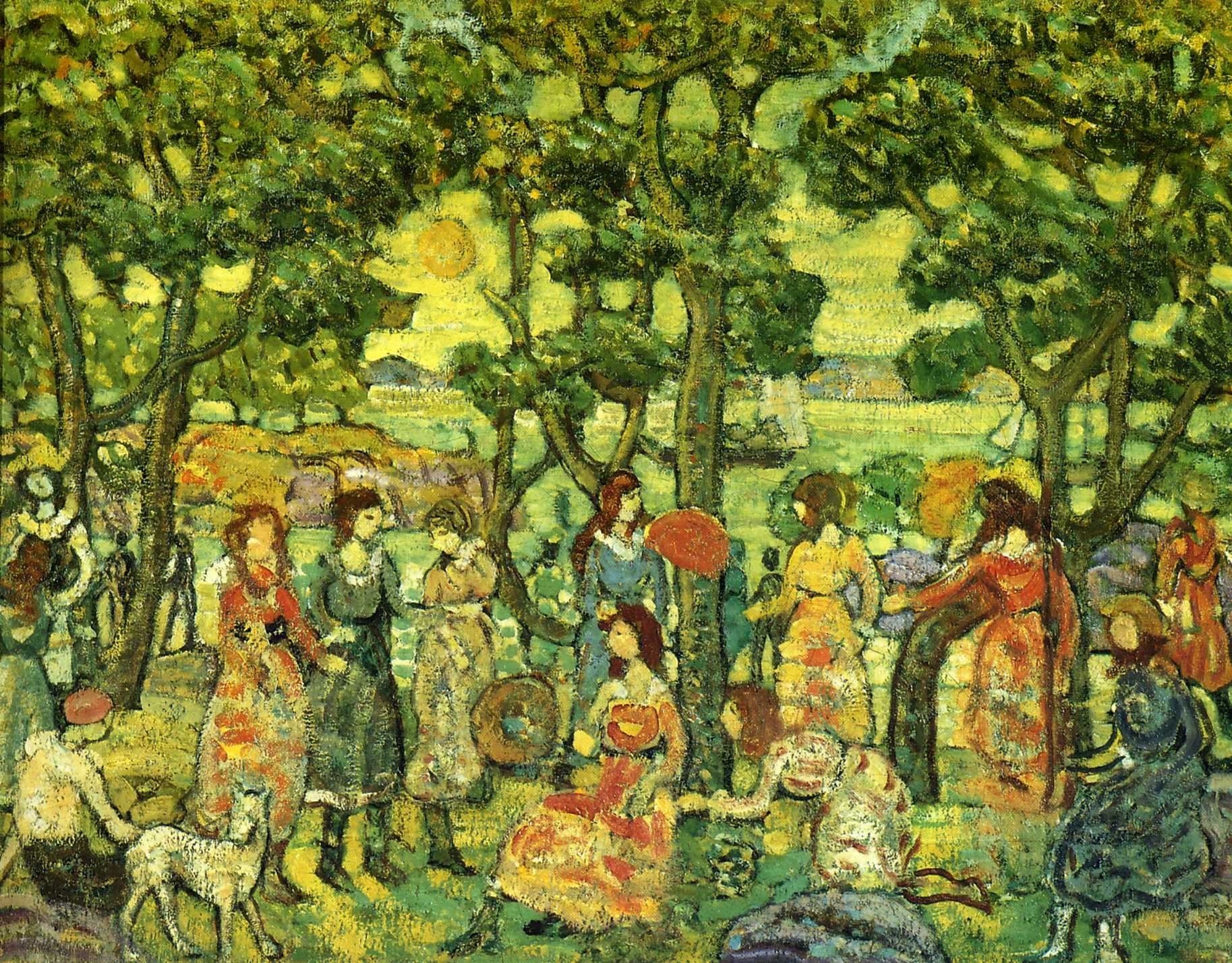Landscape with Figures (1921) Maurice Prendergast tablo - Dekolata