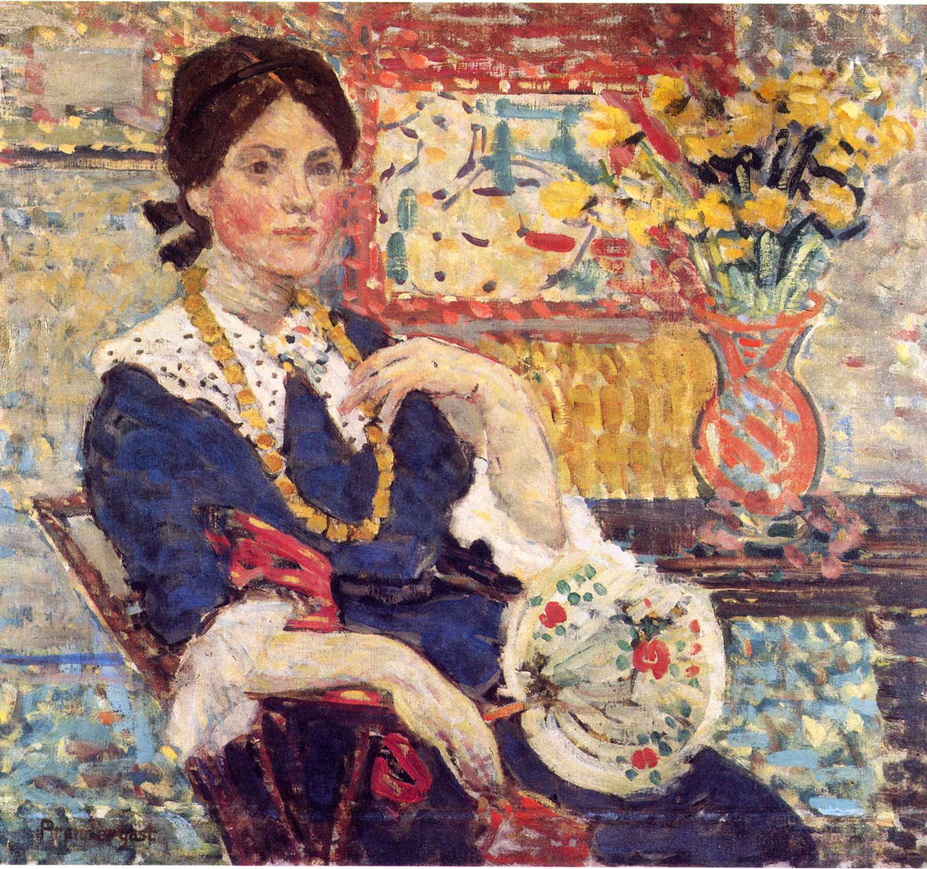 Le Rouge Portrait of Miss Edith King (1910) Maurice Prendergast tablo - Dekolata
