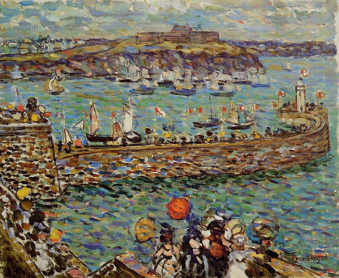 Lighthouse at St. Malo (1907) Maurice Prendergast tablo - Dekolata