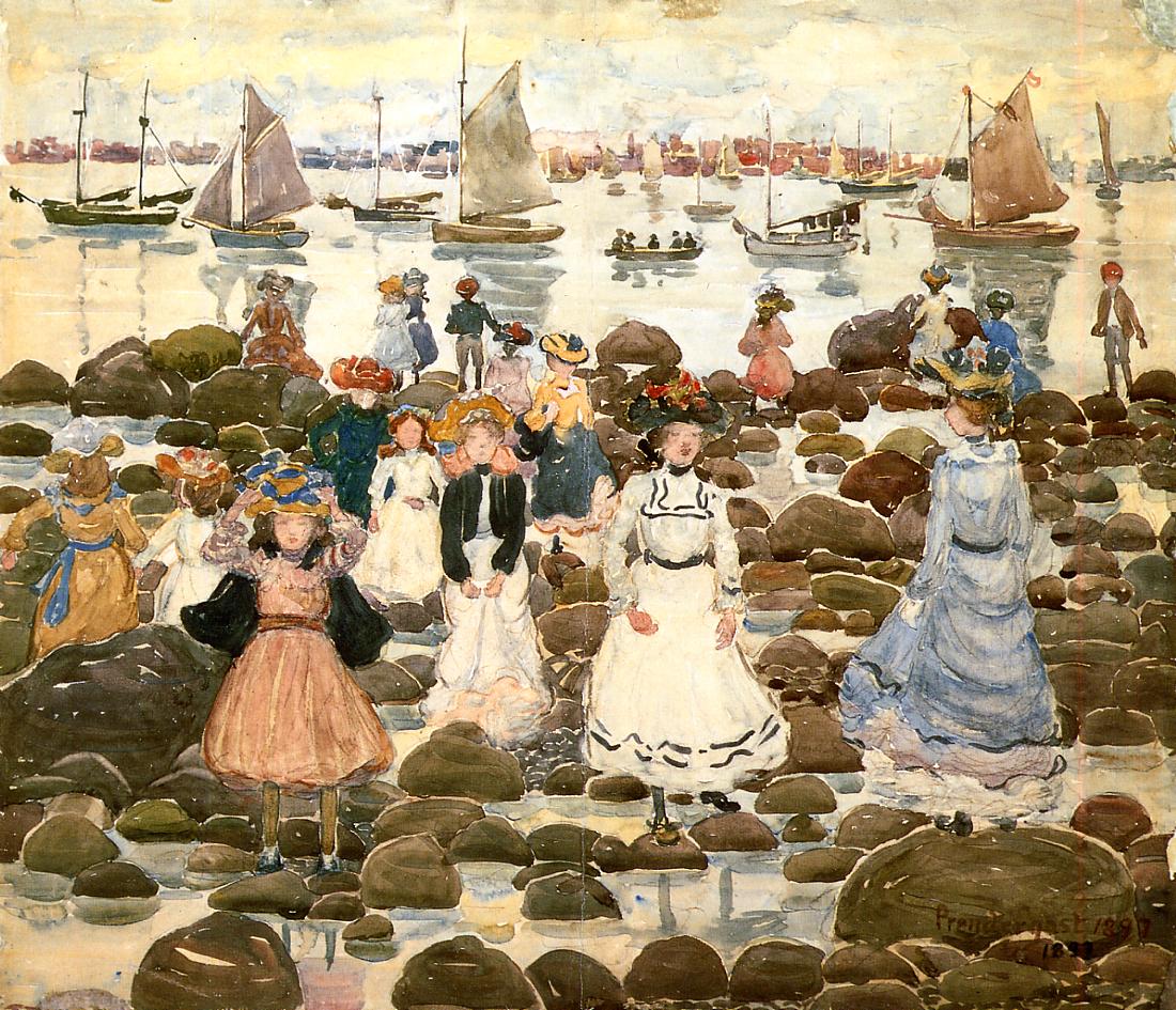 Low Tide, Beachmont (1900) Maurice Prendergast tablo - Dekolata