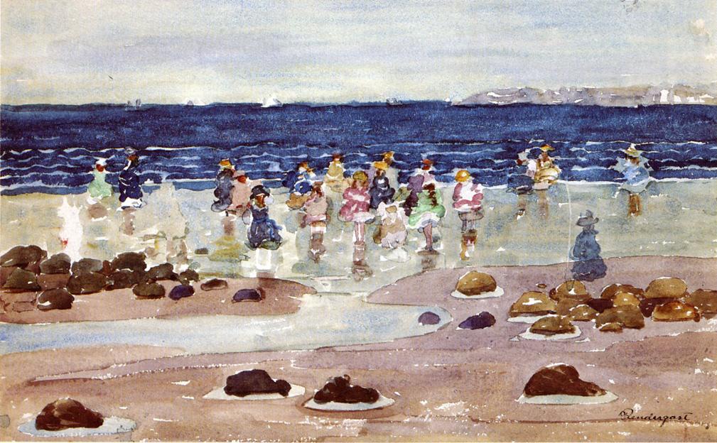 Low Tide (1896) Maurice Prendergast tablo - Dekolata