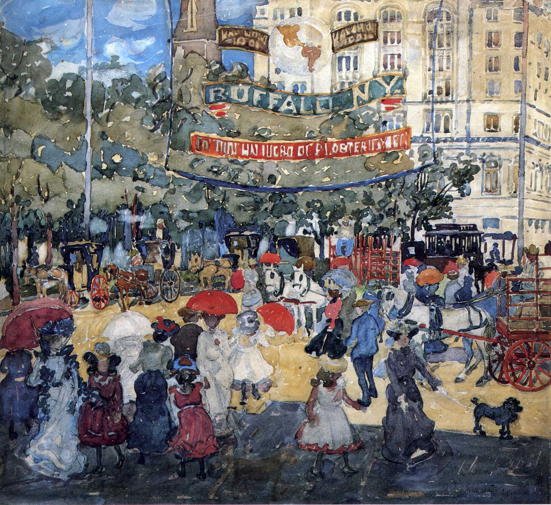 Madison Square (1901) Maurice Prendergast tablo - Dekolata