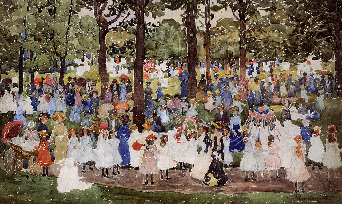 May Day, Central Park (also known as Central Park or Children in the Park) (1900) – Maurice Prendergast Tablo