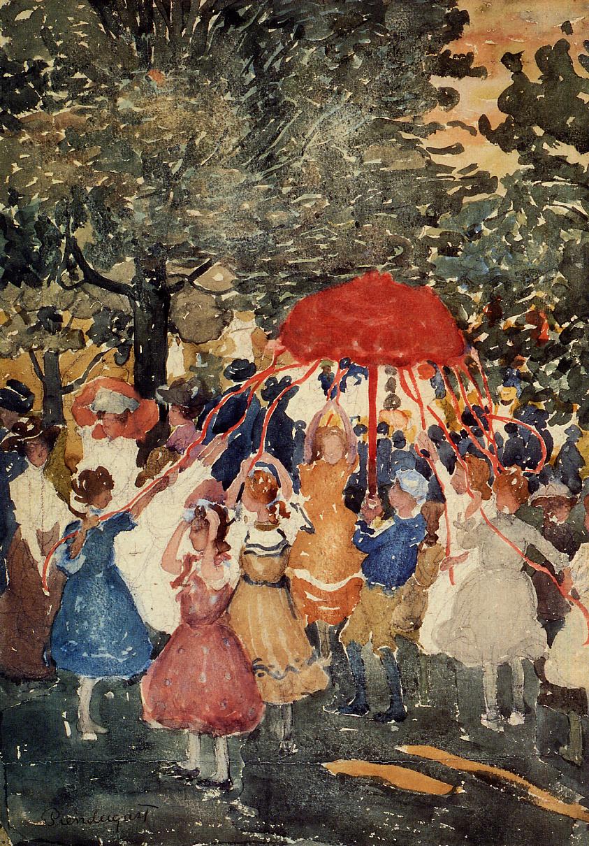 Maypole (1900) Maurice Prendergast tablo - Dekolata
