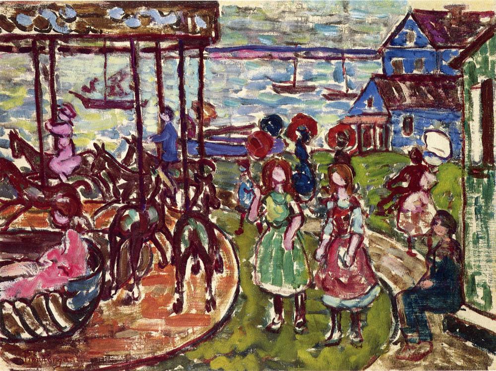 Merry Go Round (1910) Maurice Prendergast tablo - Dekolata