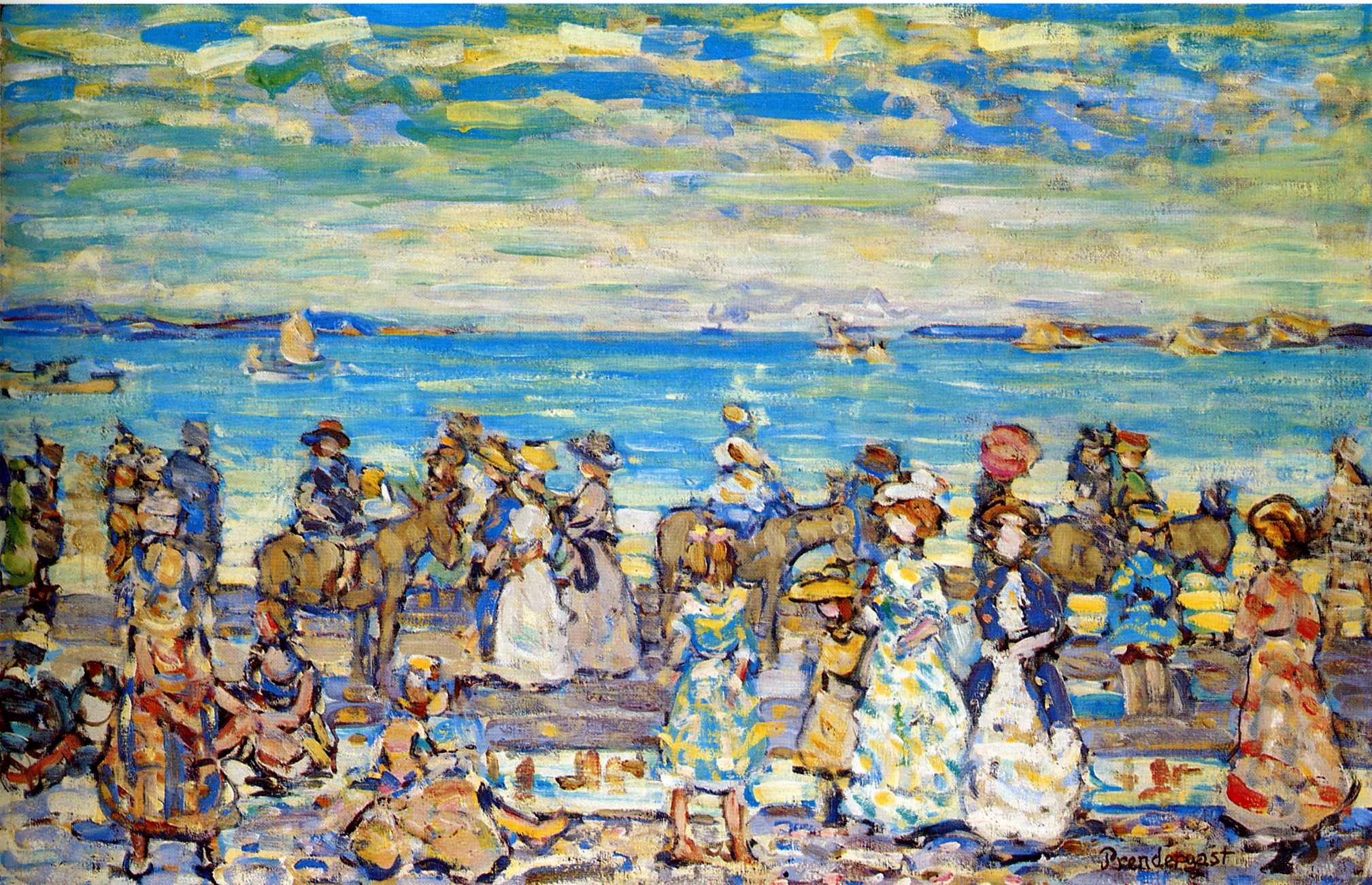 Opal Sea (1907) Maurice Prendergast tablo - Dekolata