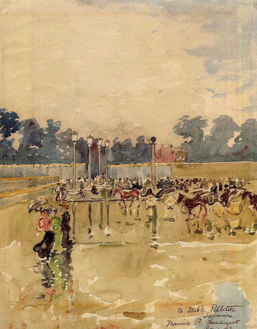 Paris Boulevard in the Rain (1893) Maurice Prendergast tablo - Dekolata