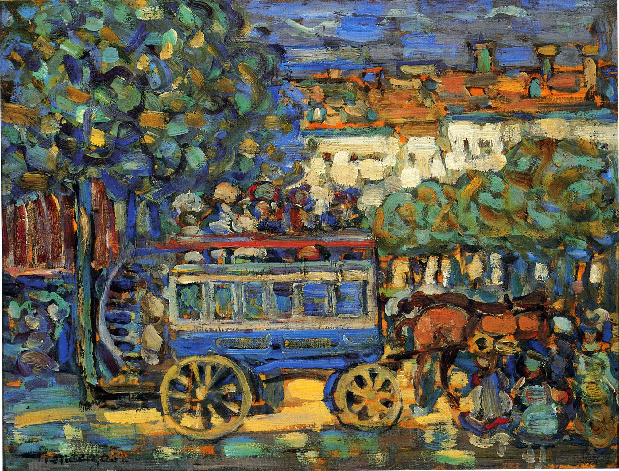 Paris Omnibus (1907) Maurice Prendergast tablo - Dekolata