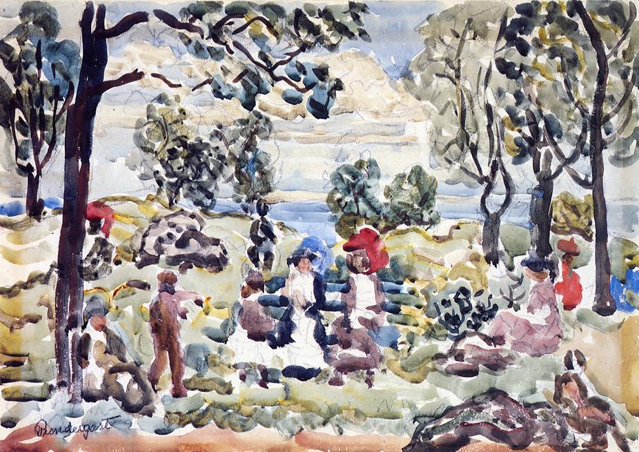 Park, Gloucester (1920) Maurice Prendergast tablo - Dekolata