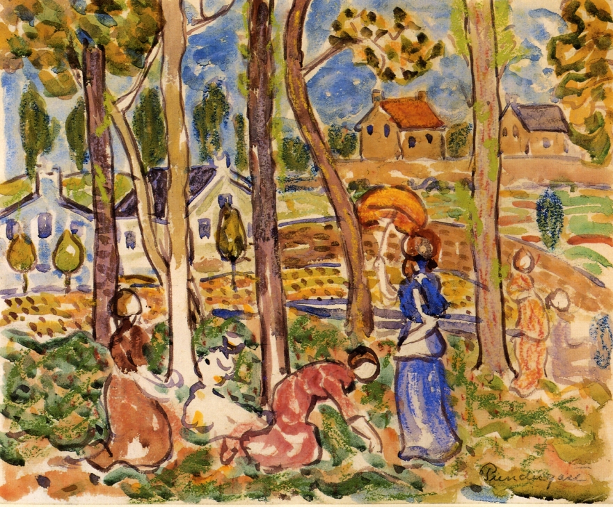 Picking Strawberries (1916) Maurice Prendergast tablo - Dekolata