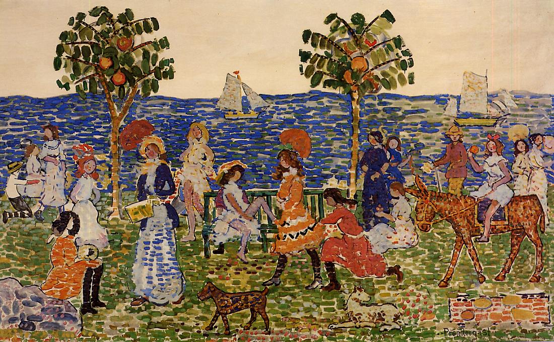 Promenade (1914) Maurice Prendergast tablo - Dekolata