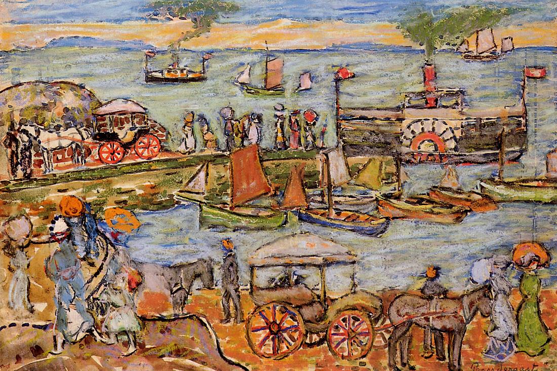 Quai, Dinard (1914) Maurice Prendergast tablo - Dekolata