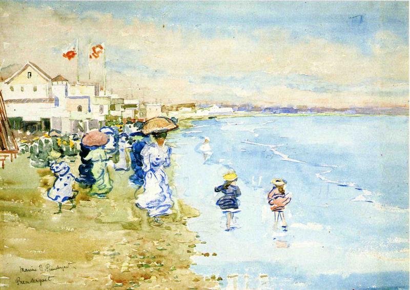 Revere Beach, Boston (1896) Maurice Prendergast tablo - Dekolata