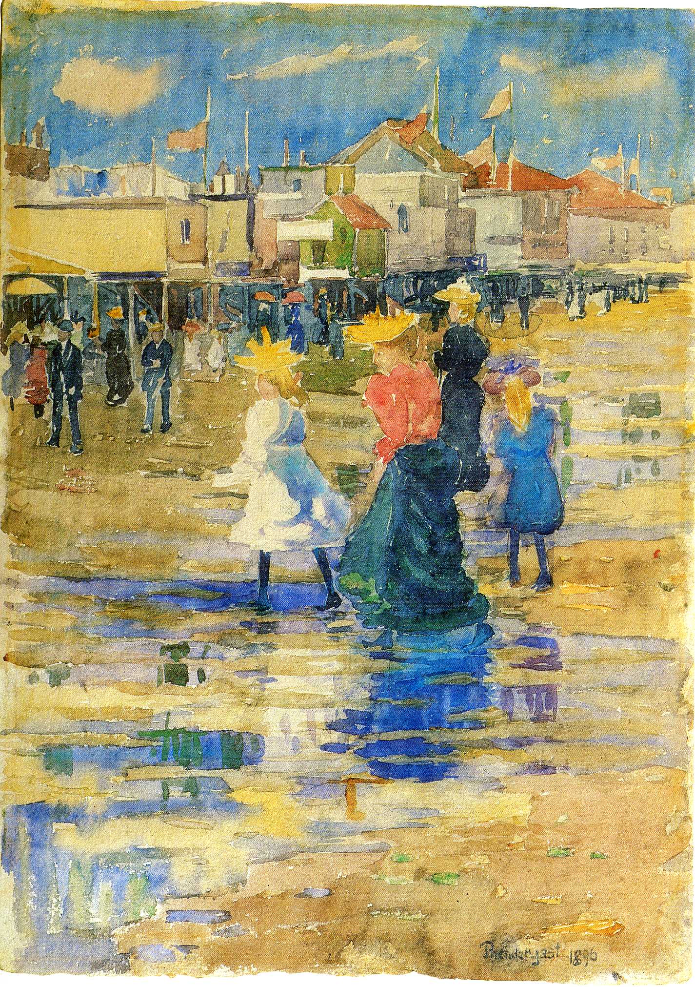 Revere Beach (1896) Maurice Prendergast tablo - Dekolata