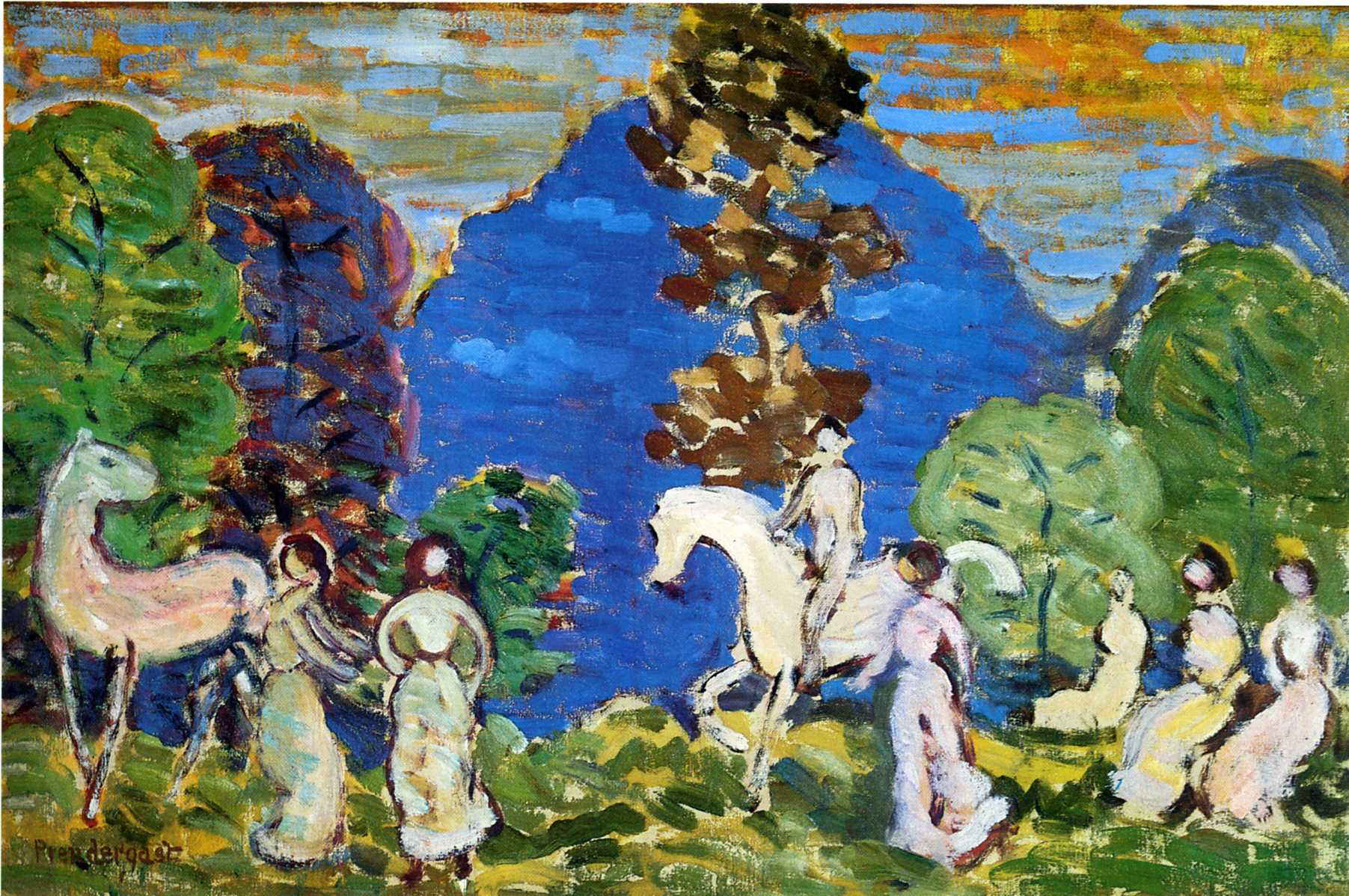 Rider against Blue Hills (1914) – Maurice Prendergast Tablo