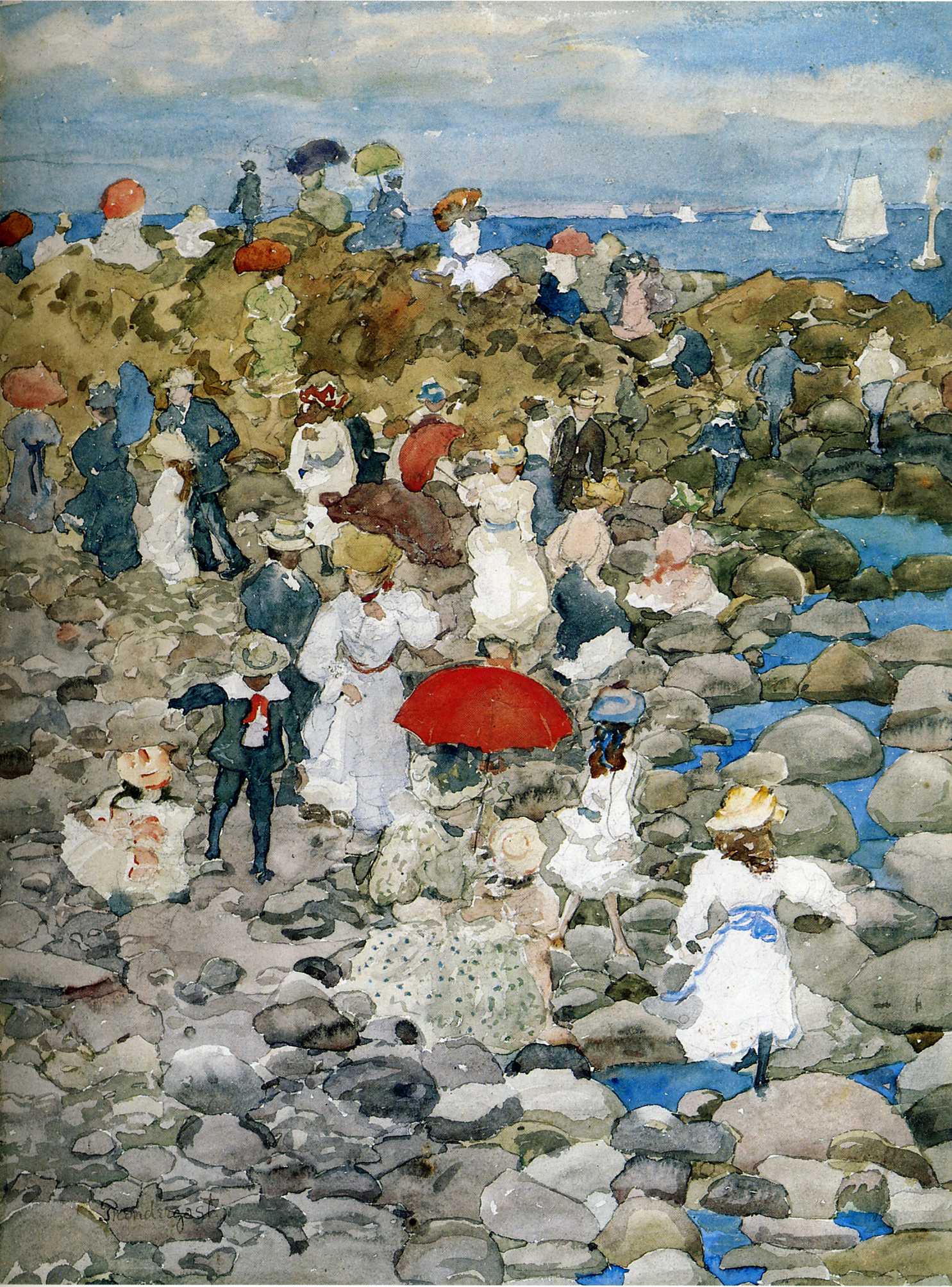 Rocky Shore, Nantasket – Maurice Prendergast Tablo