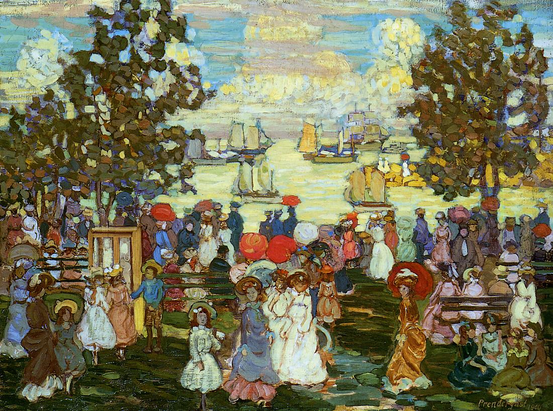 Salem Willows (also known as The Promenade, Salem Harbor) (1904) Maurice Prendergast tablo - Dekolata