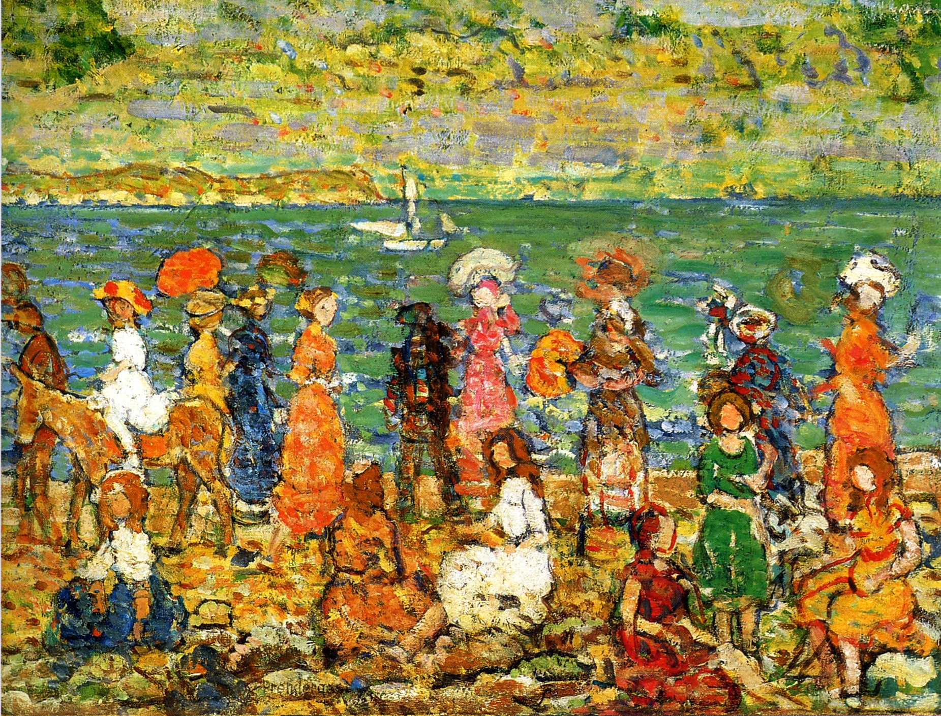 Seashore (1913) Maurice Prendergast tablo - Dekolata
