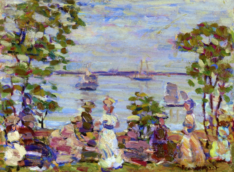 Seaside Picnic (1907) Maurice Prendergast tablo - Dekolata