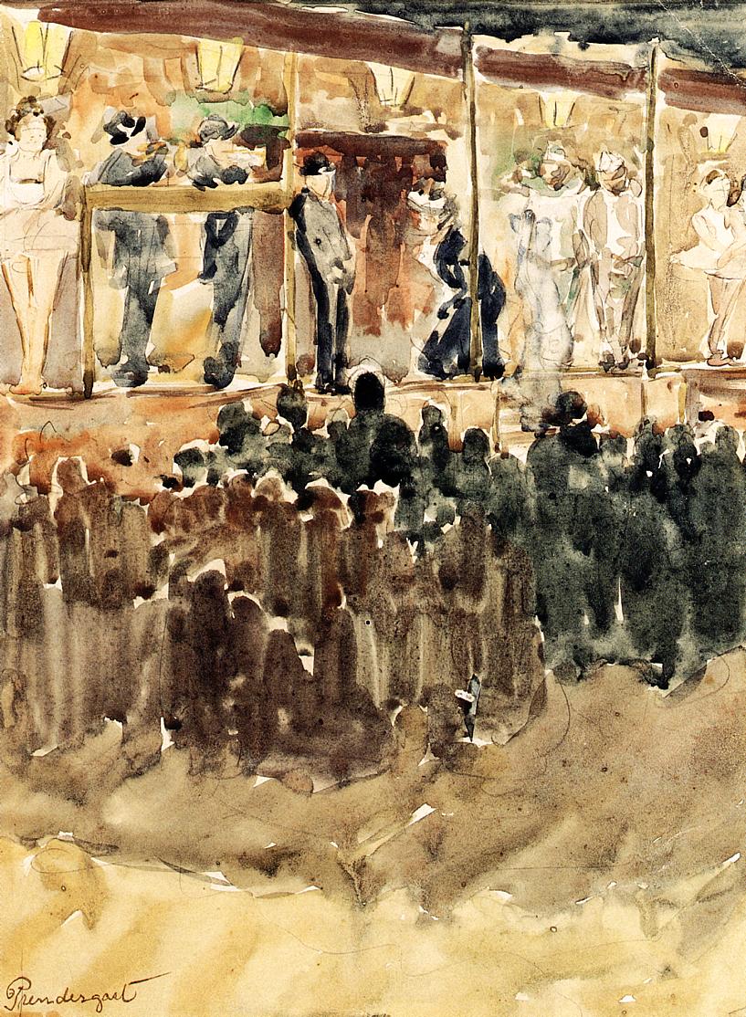 Side Show (1893) Maurice Prendergast tablo - Dekolata