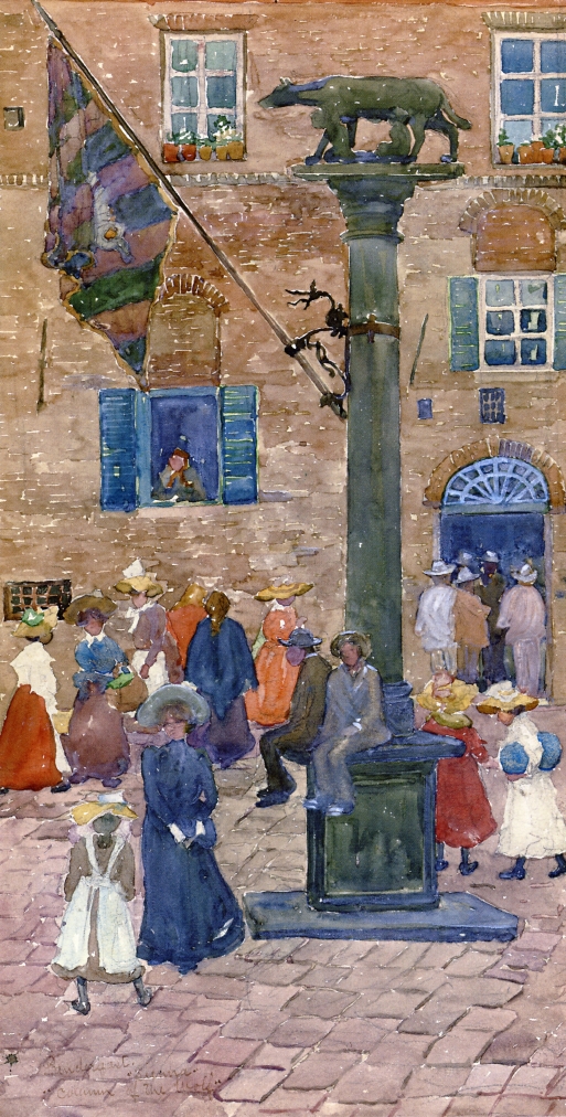 Sienna Column of the Wolf (1898) Maurice Prendergast tablo - Dekolata