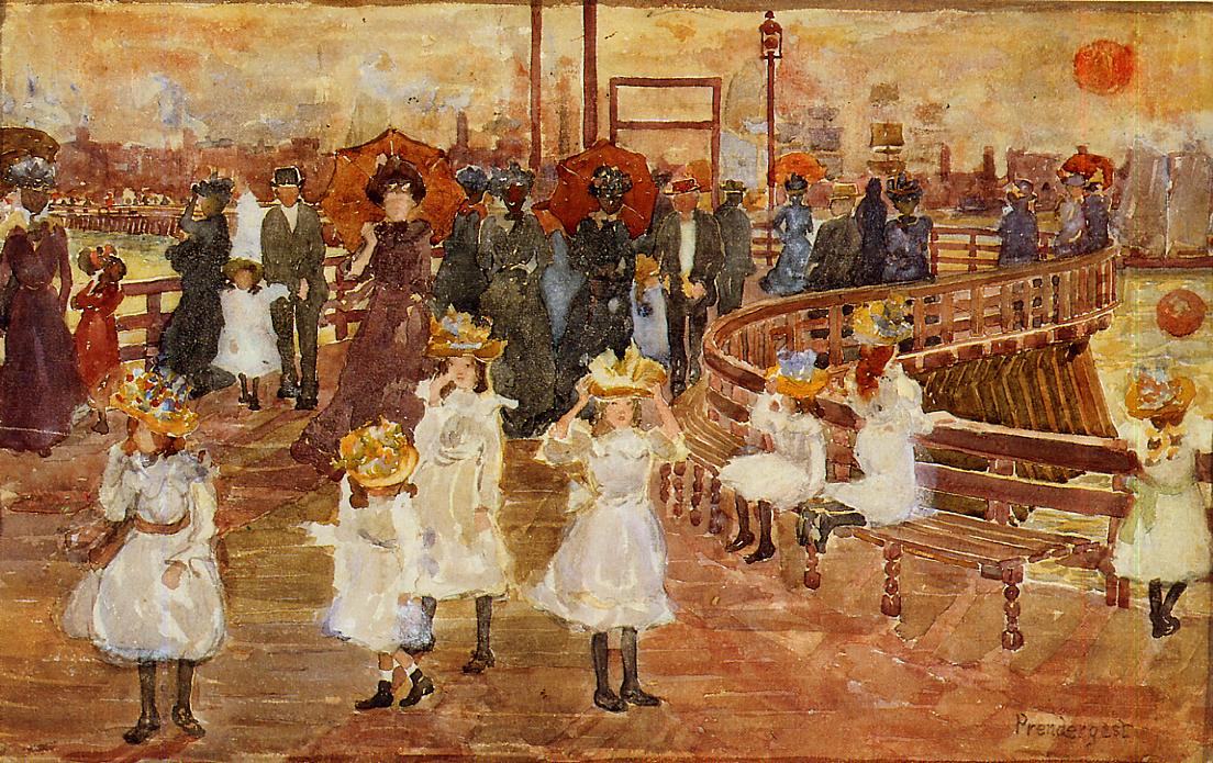 South Boston Pier (1895) Maurice Prendergast tablo - Dekolata