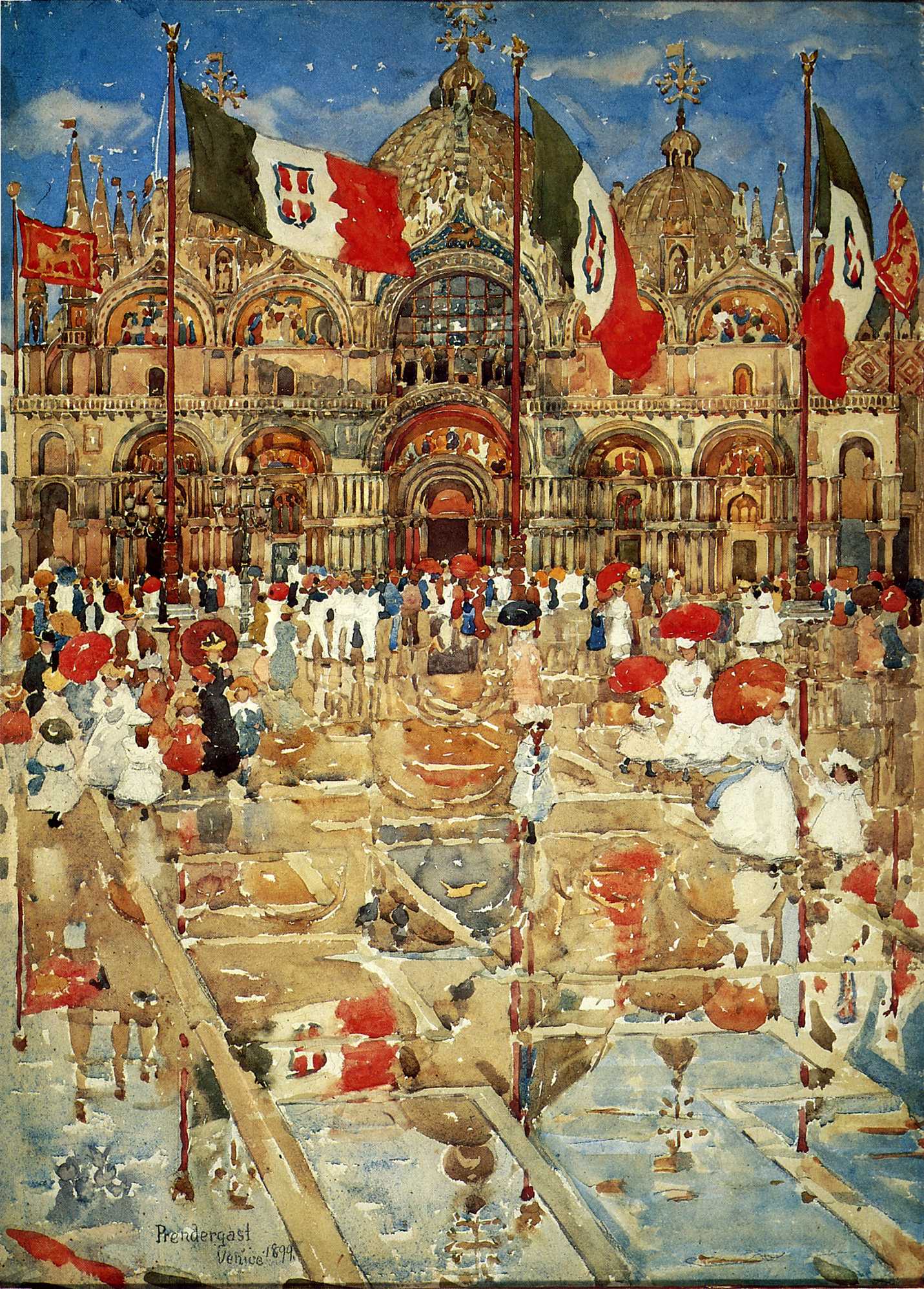 Splash of Sunshine and Rain (1899) Maurice Prendergast tablo - Dekolata