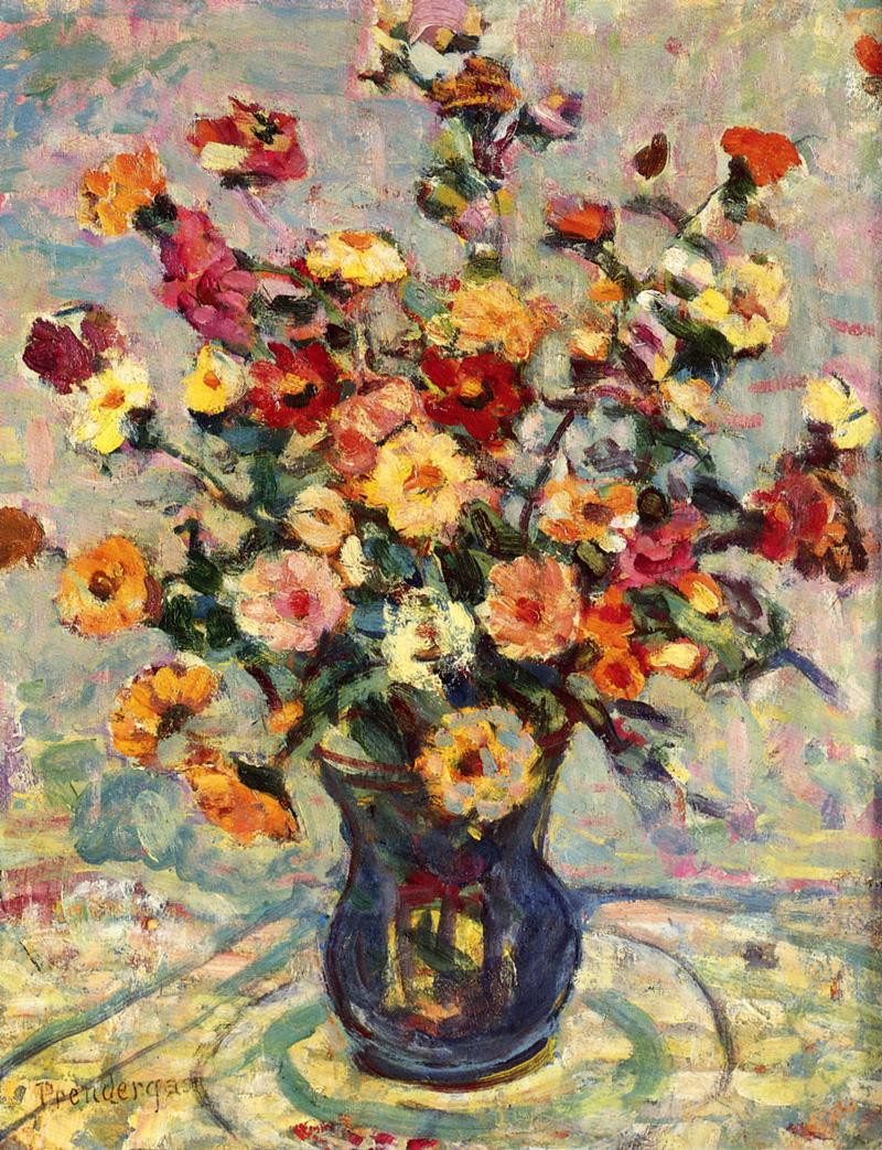 Still Life with Flowers (1910) Maurice Prendergast tablo - Dekolata