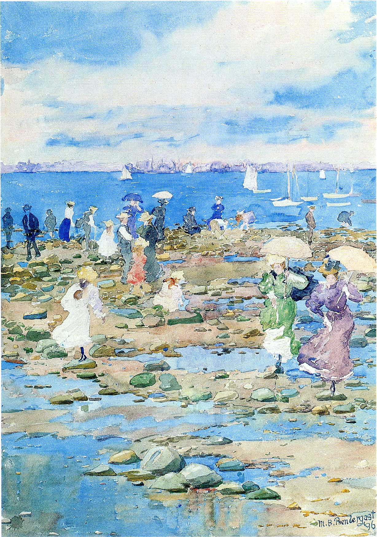 Summer Visitors (1896) Maurice Prendergast tablo - Dekolata