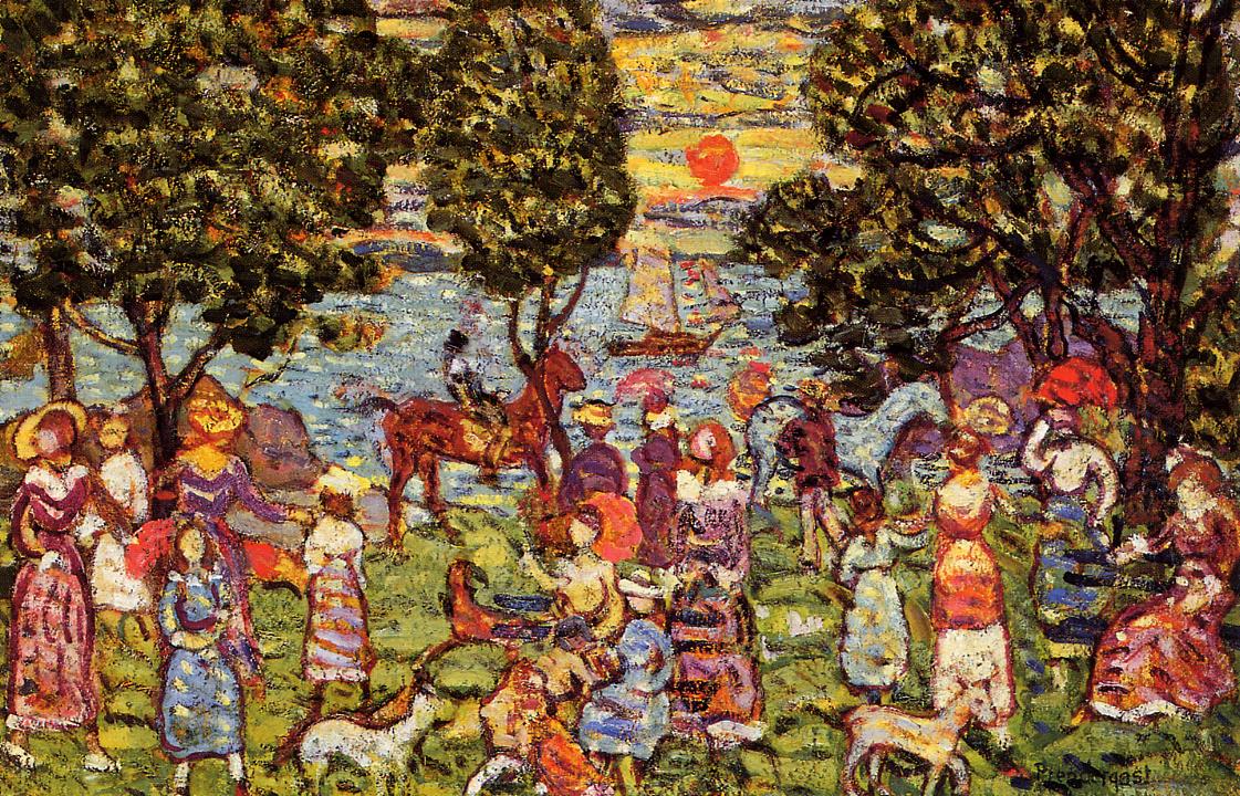 Sunset (1915) Maurice Prendergast tablo - Dekolata