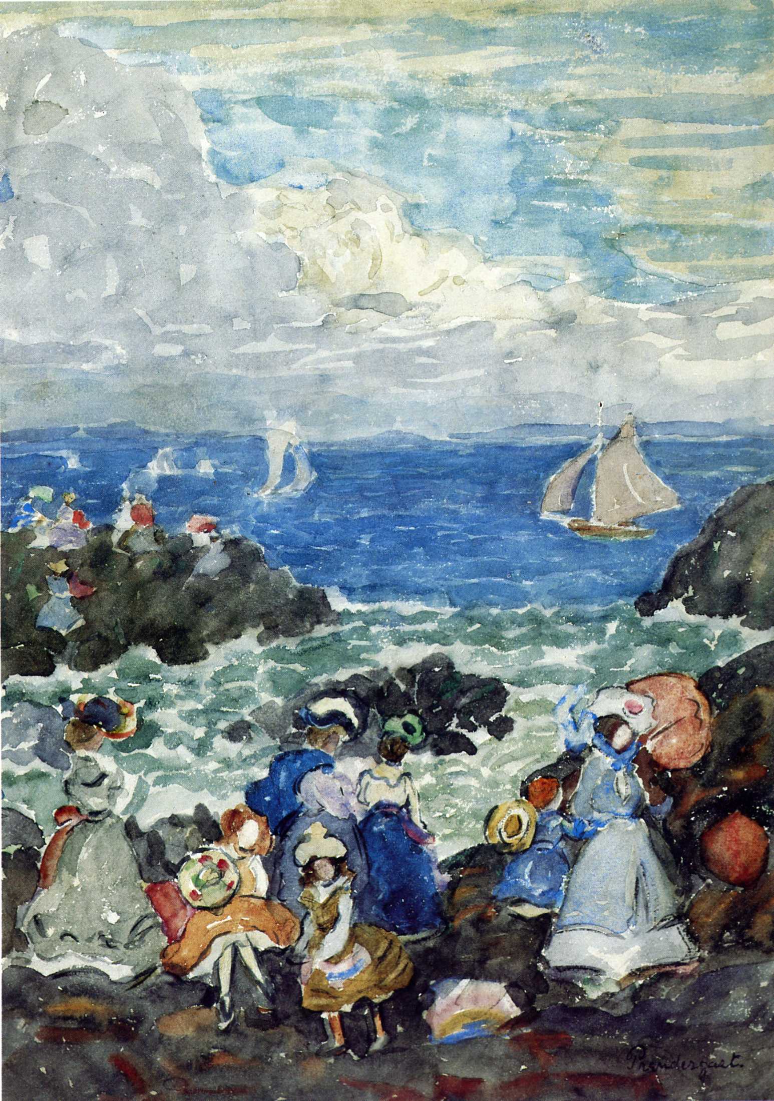 Surf, Nantasket (1900) Maurice Prendergast tablo - Dekolata