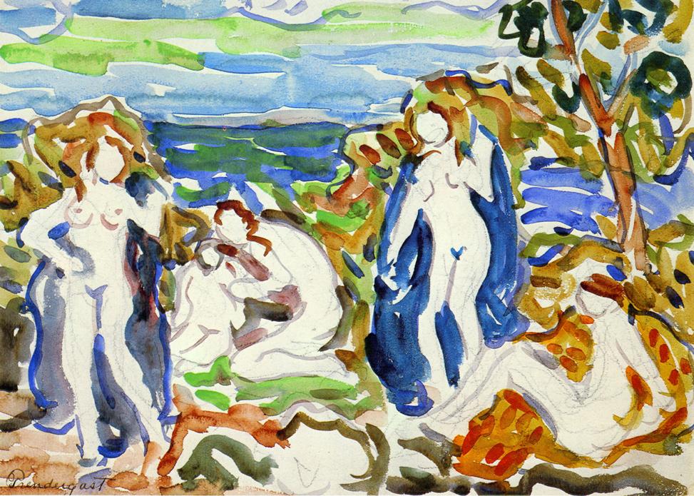 The Bathers (1912) Maurice Prendergast tablo - Dekolata