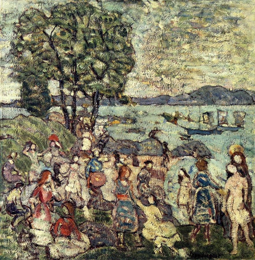The Bathing Cove (1916) Maurice Prendergast tablo - Dekolata