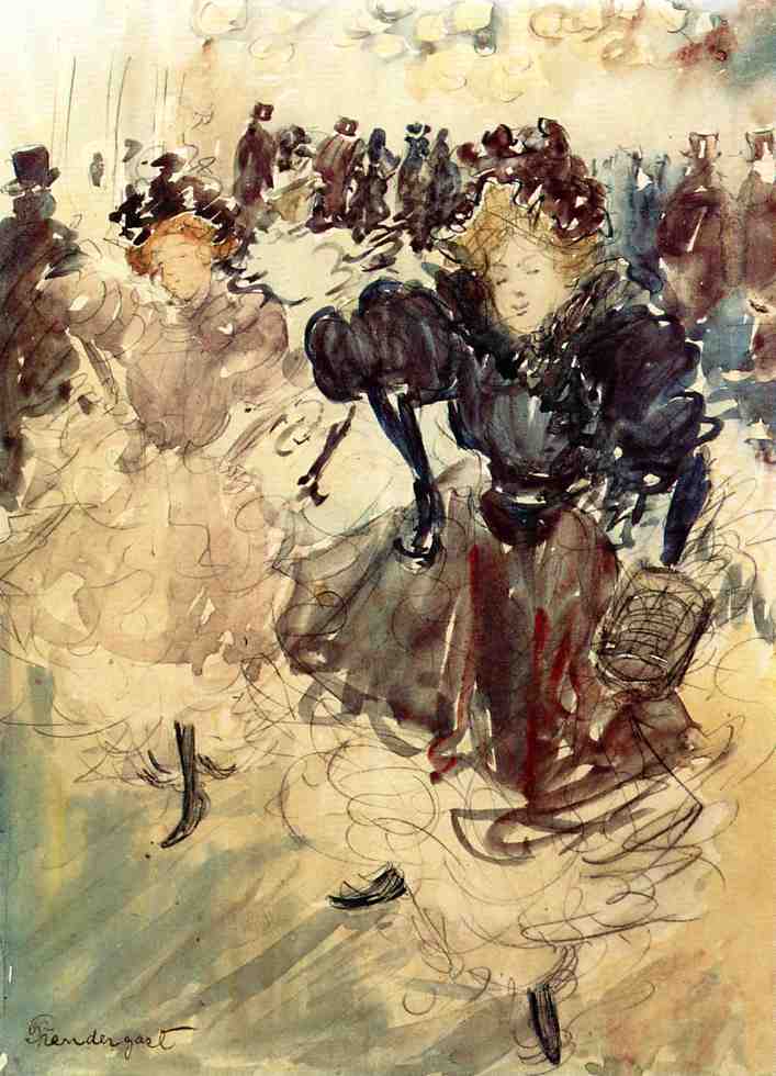 The Dancers (1893) Maurice Prendergast tablo - Dekolata