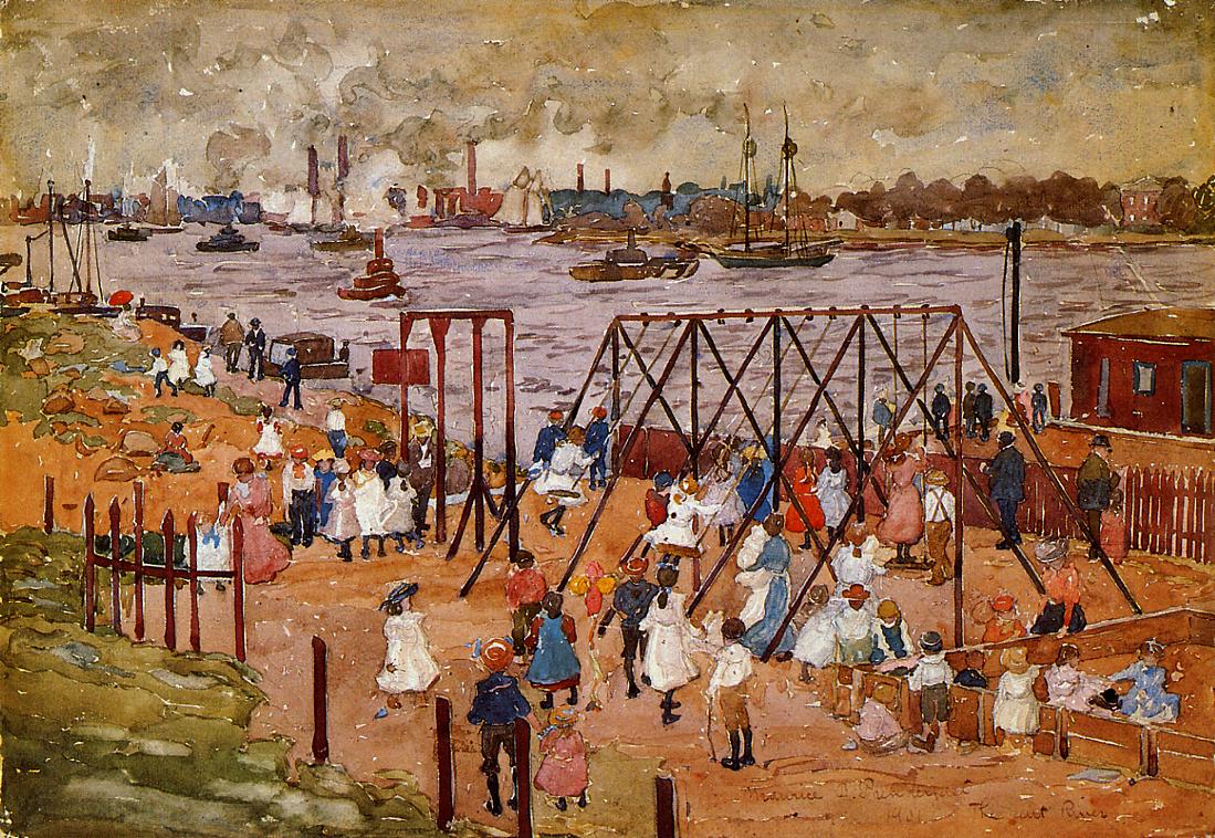 The East River (1901) Maurice Prendergast tablo - Dekolata