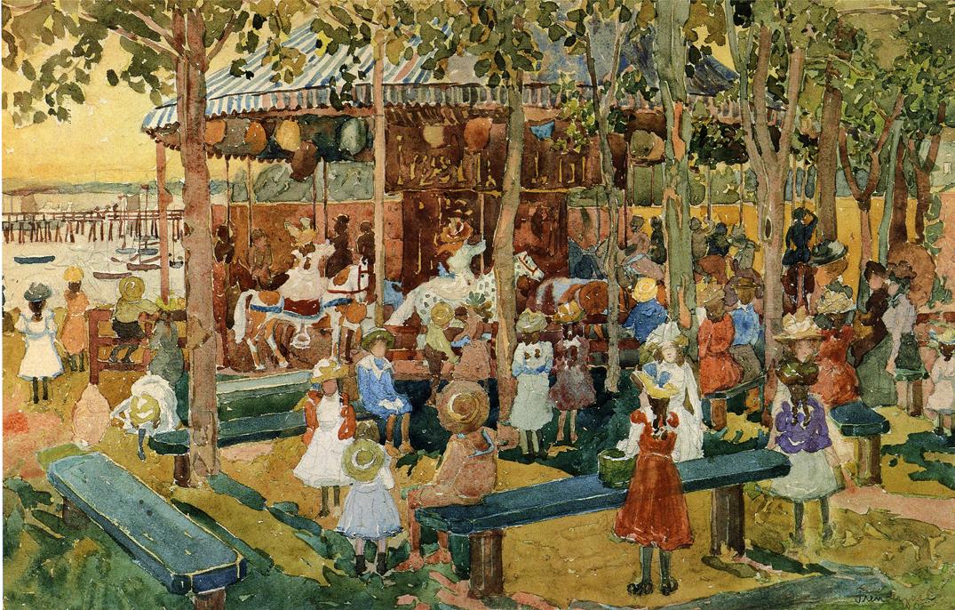 The Flying Horses (1900) Maurice Prendergast tablo - Dekolata