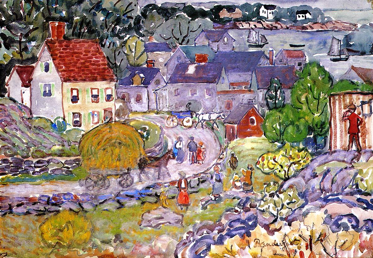 The Hay Cart (1918) Maurice Prendergast tablo - Dekolata