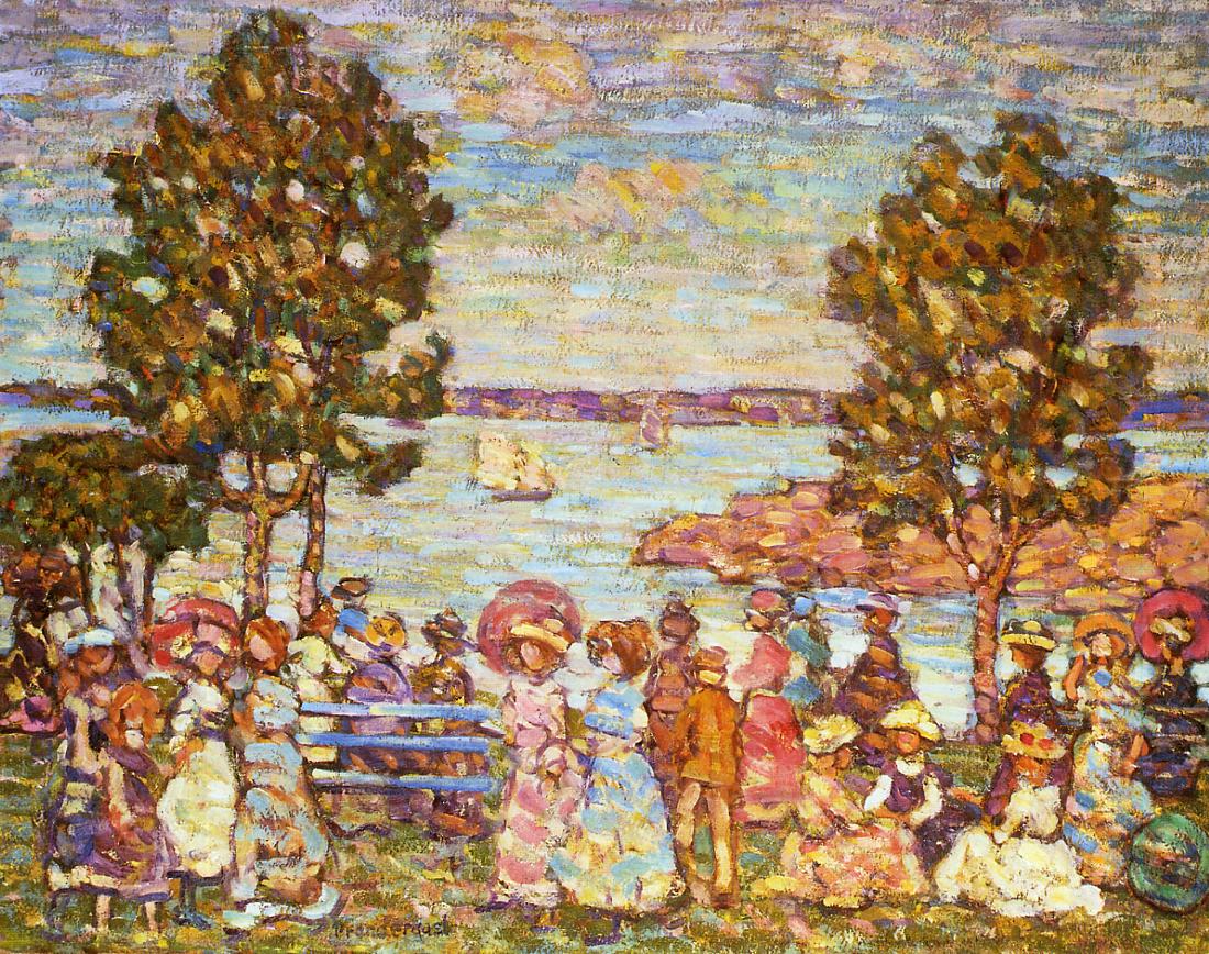 The Holiday (also known as Figures by the Sea or Promenade by the Sea) (1907) Maurice Prendergast tablo - Dekolata