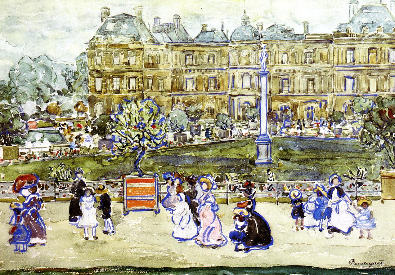The Louvre (1907) Maurice Prendergast tablo - Dekolata