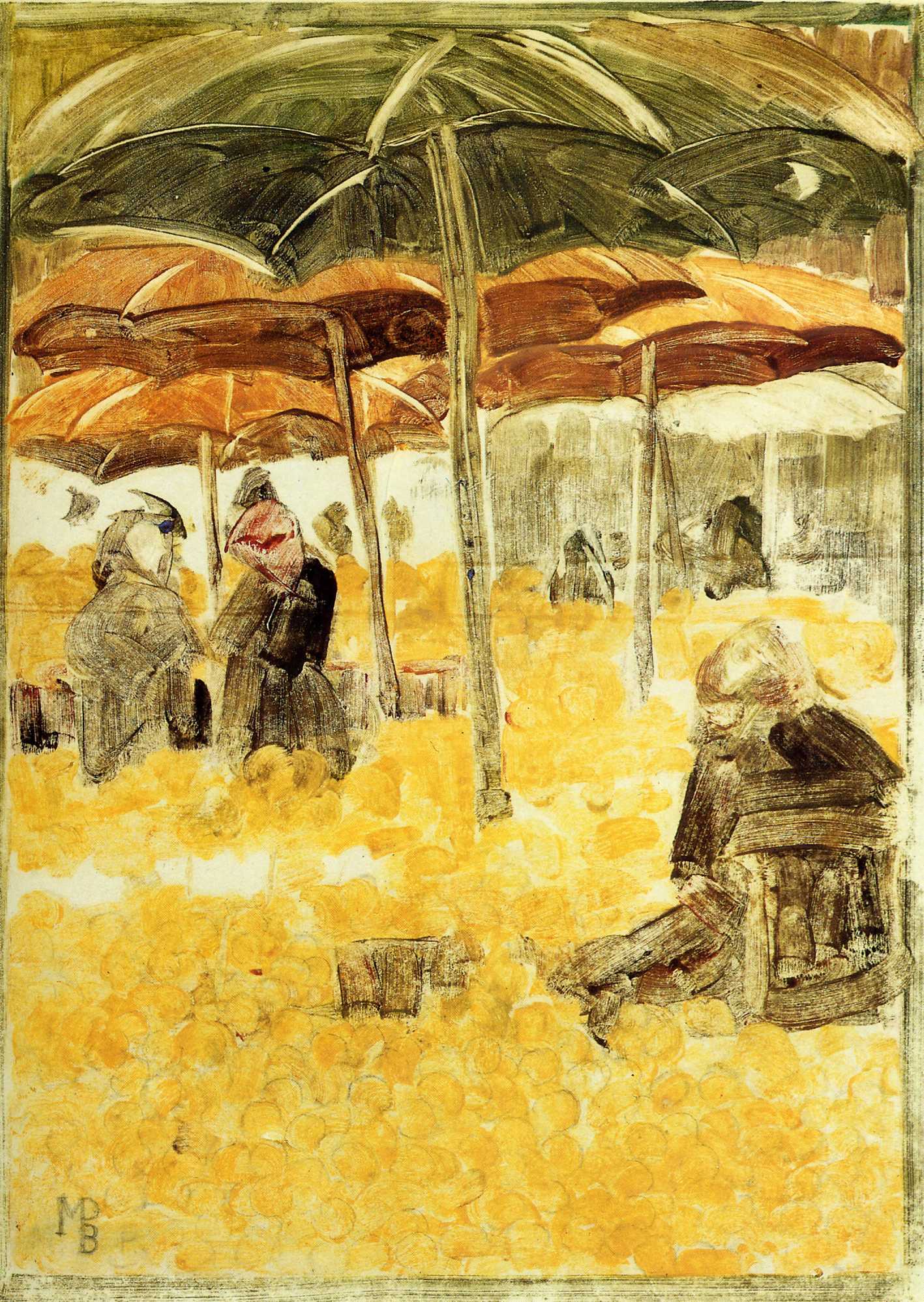 The Orange Market (1898) Maurice Prendergast tablo - Dekolata
