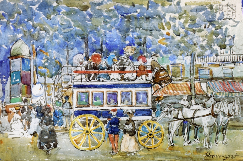The Paris Omnibus (1904) Maurice Prendergast tablo - Dekolata