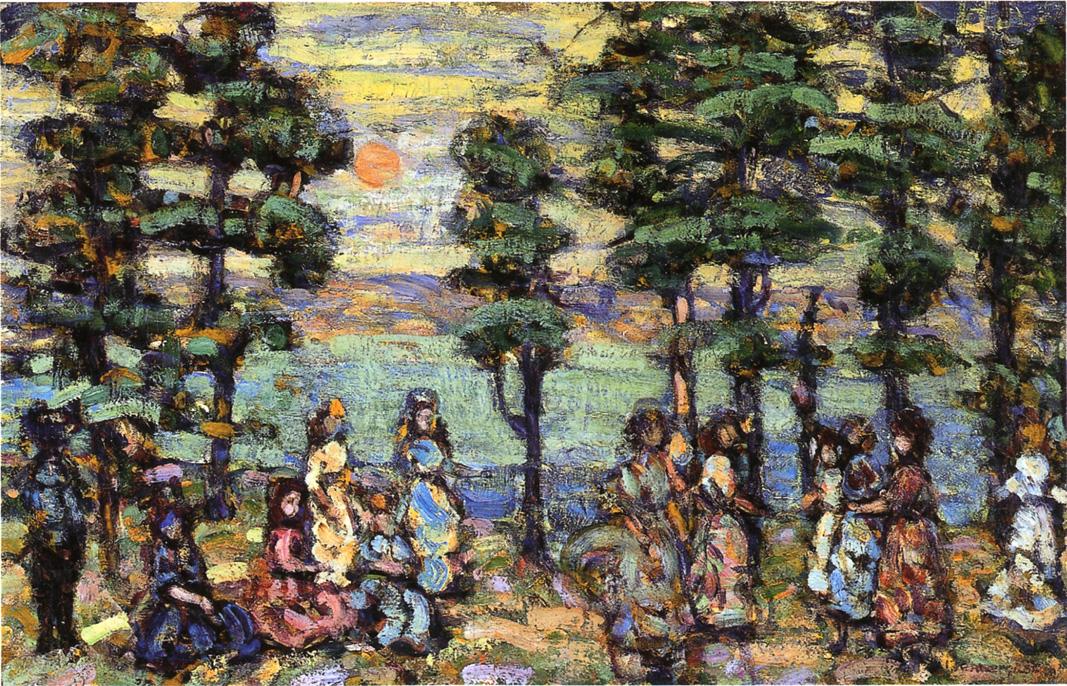 The Park at Sunset (1910) Maurice Prendergast tablo - Dekolata
