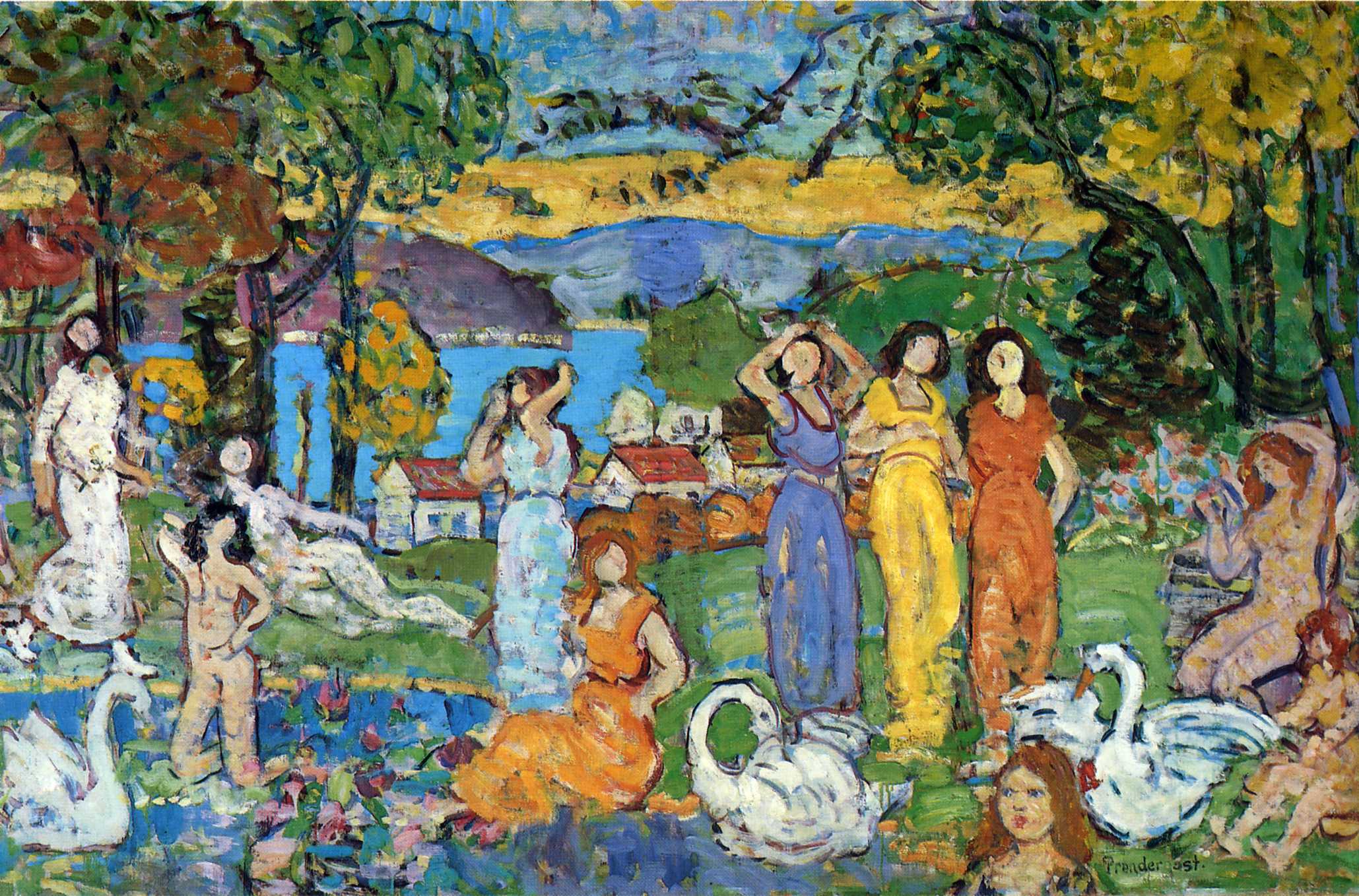 The Picnic (1914) Maurice Prendergast tablo - Dekolata