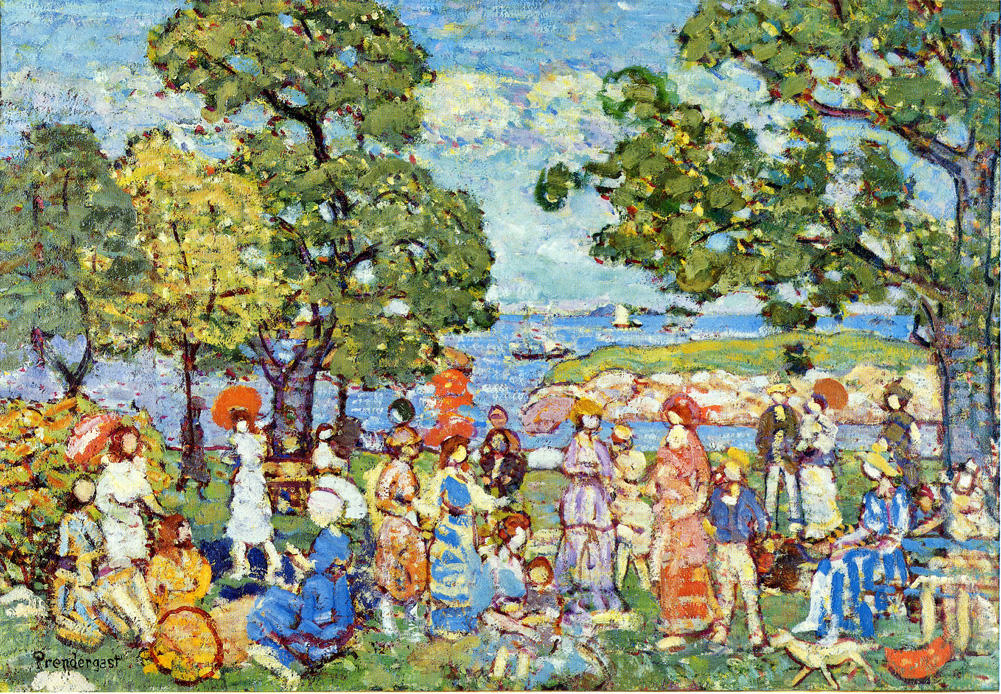 The Promenade (1912) Maurice Prendergast tablo - Dekolata
