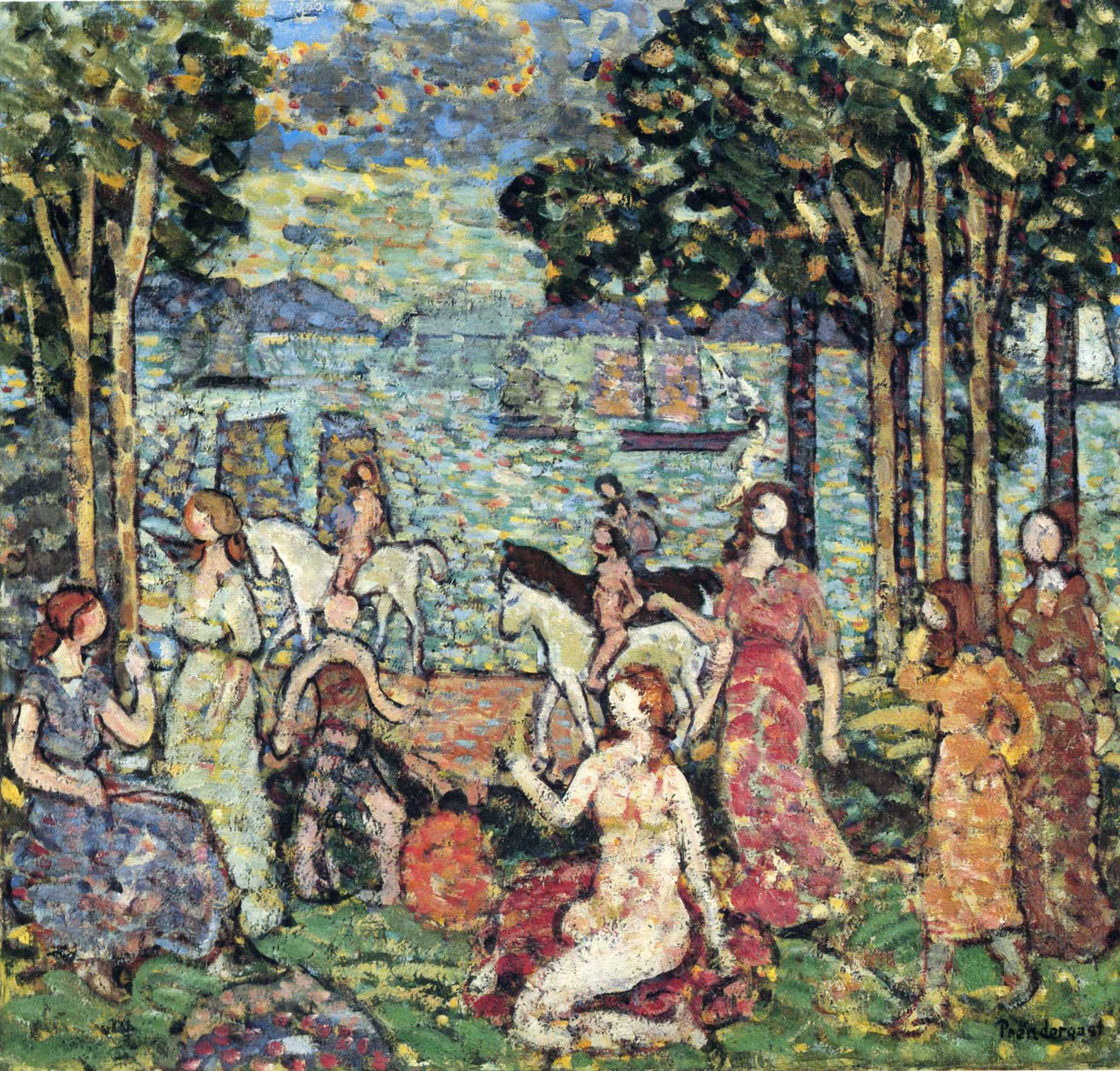 The Promenade (1913) Maurice Prendergast tablo - Dekolata