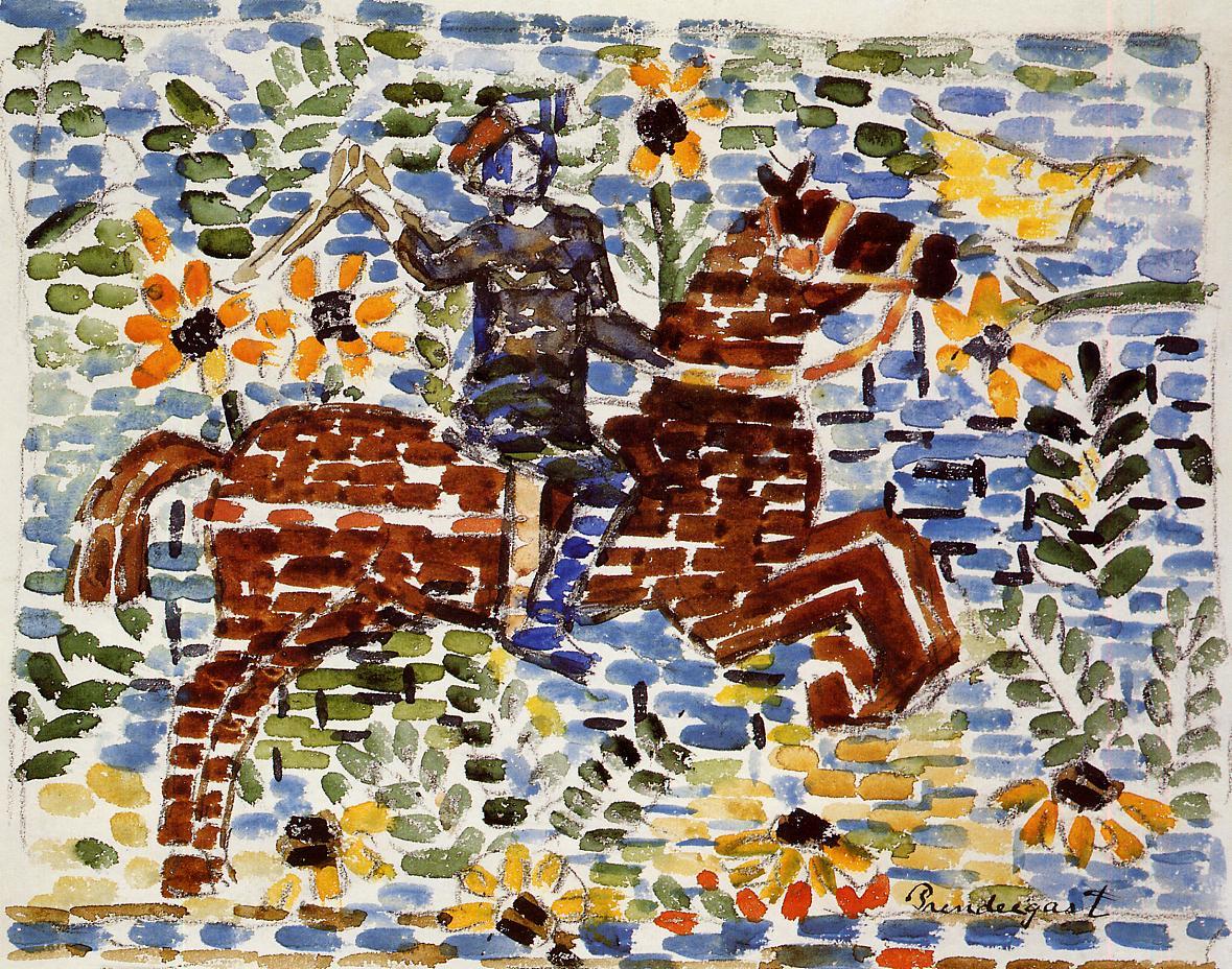 The Rider (1912) Maurice Prendergast tablo - Dekolata