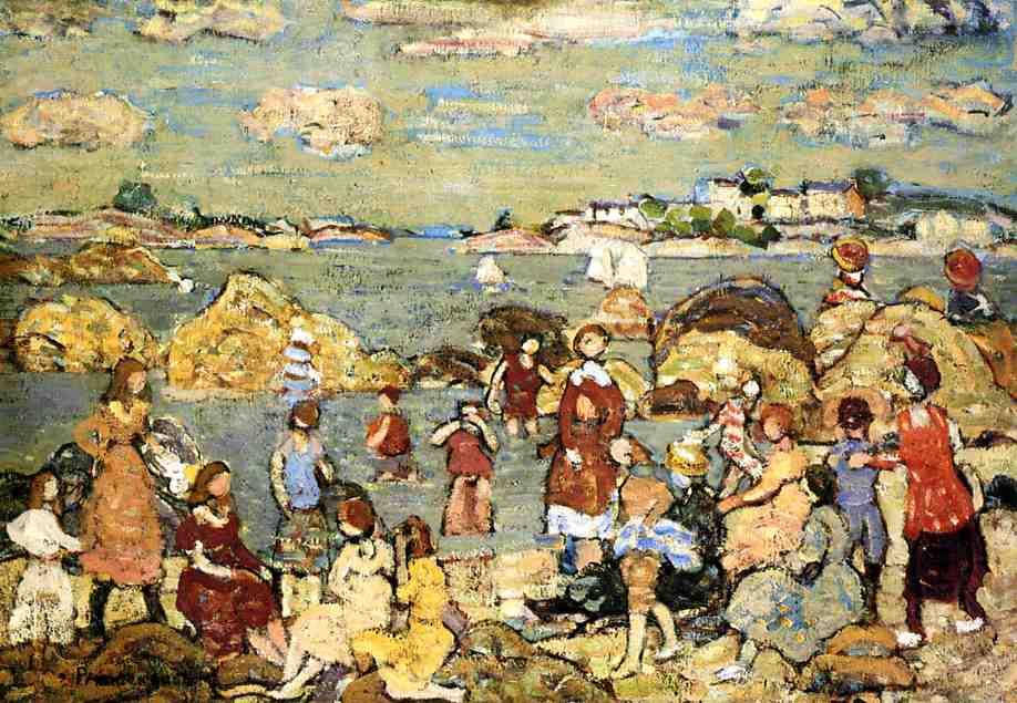 The Seashore (1918) Maurice Prendergast tablo - Dekolata
