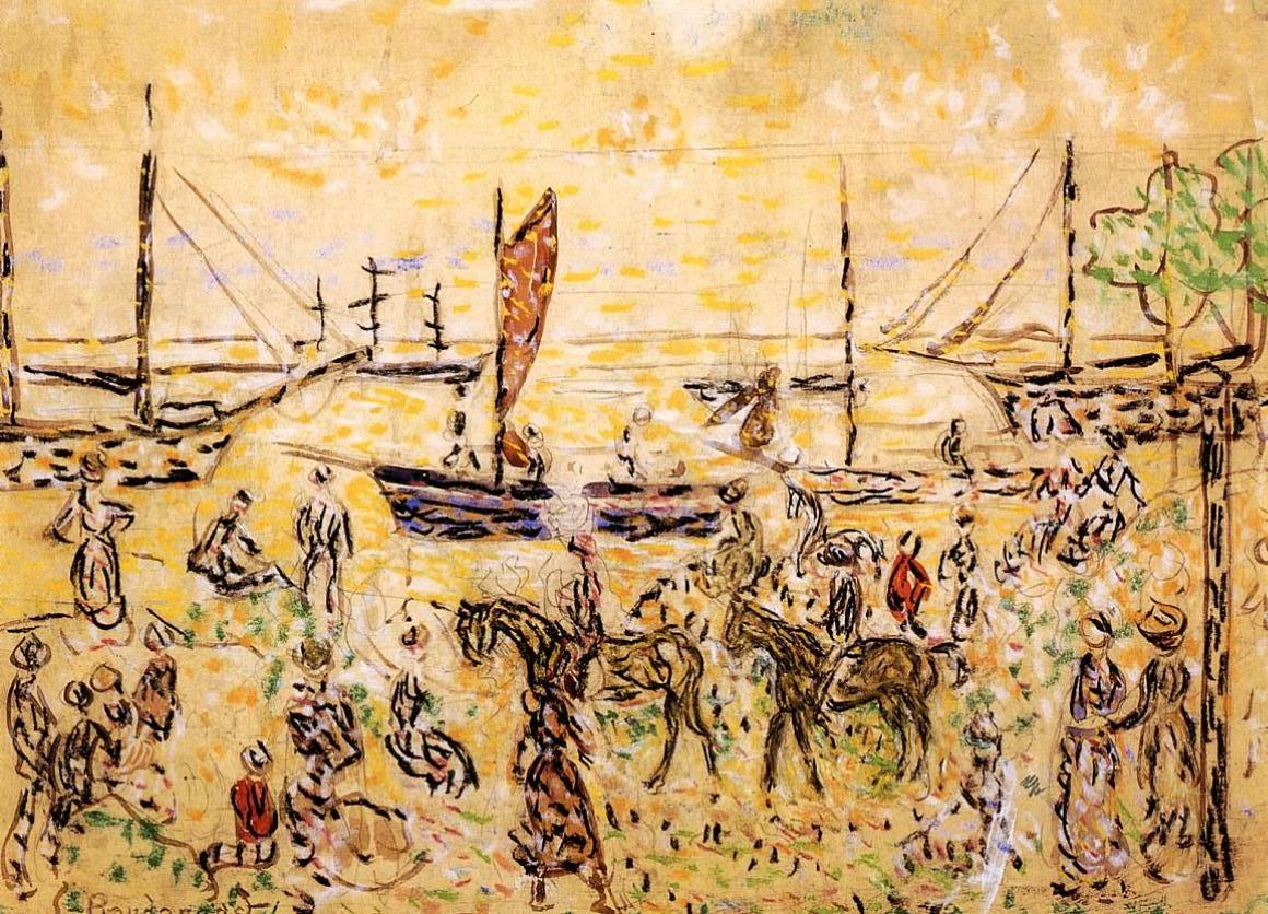 The Shore (1913) Maurice Prendergast tablo - Dekolata
