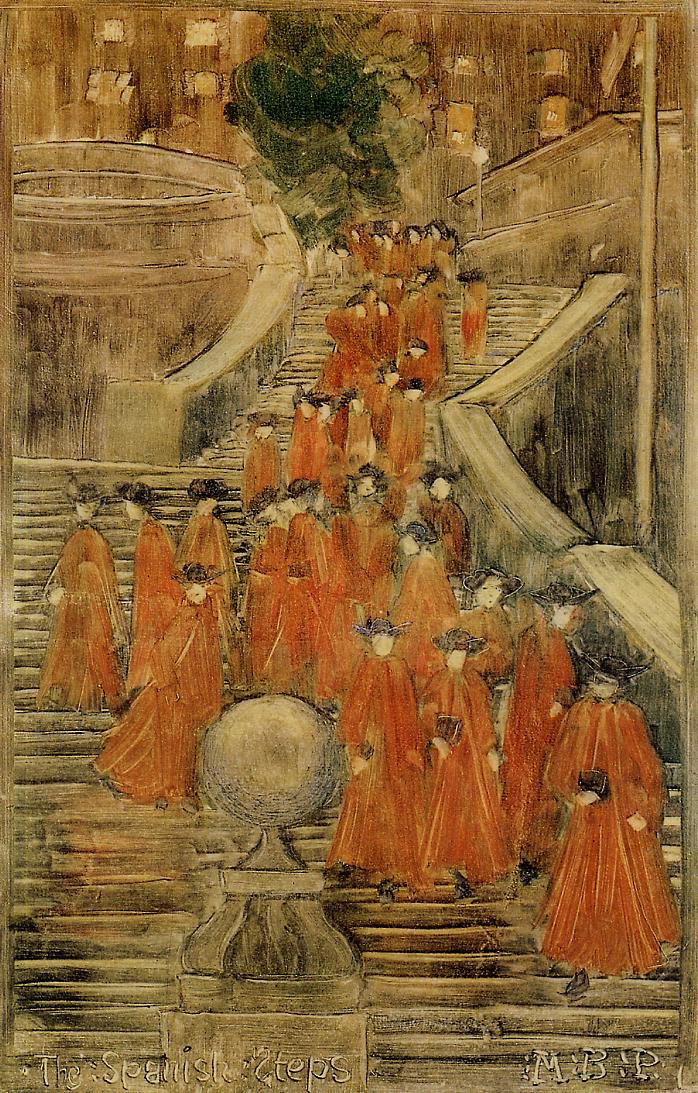 The Spanish Steps (1898) Maurice Prendergast tablo - Dekolata