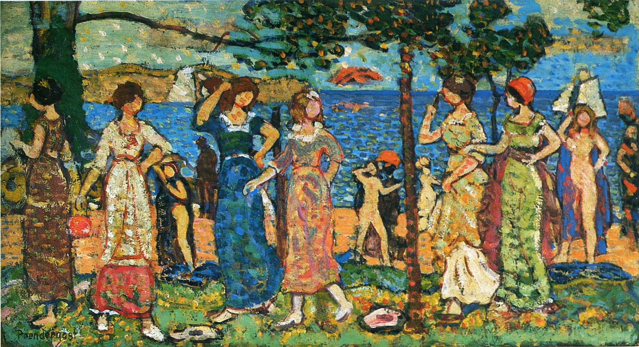 Women at Seashore (1914) – Maurice Prendergast Tablo